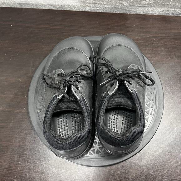 Crocs Womens Size 8 Velocity Work Black Leather Lace Up Work Shoes - Picture 5 of 10